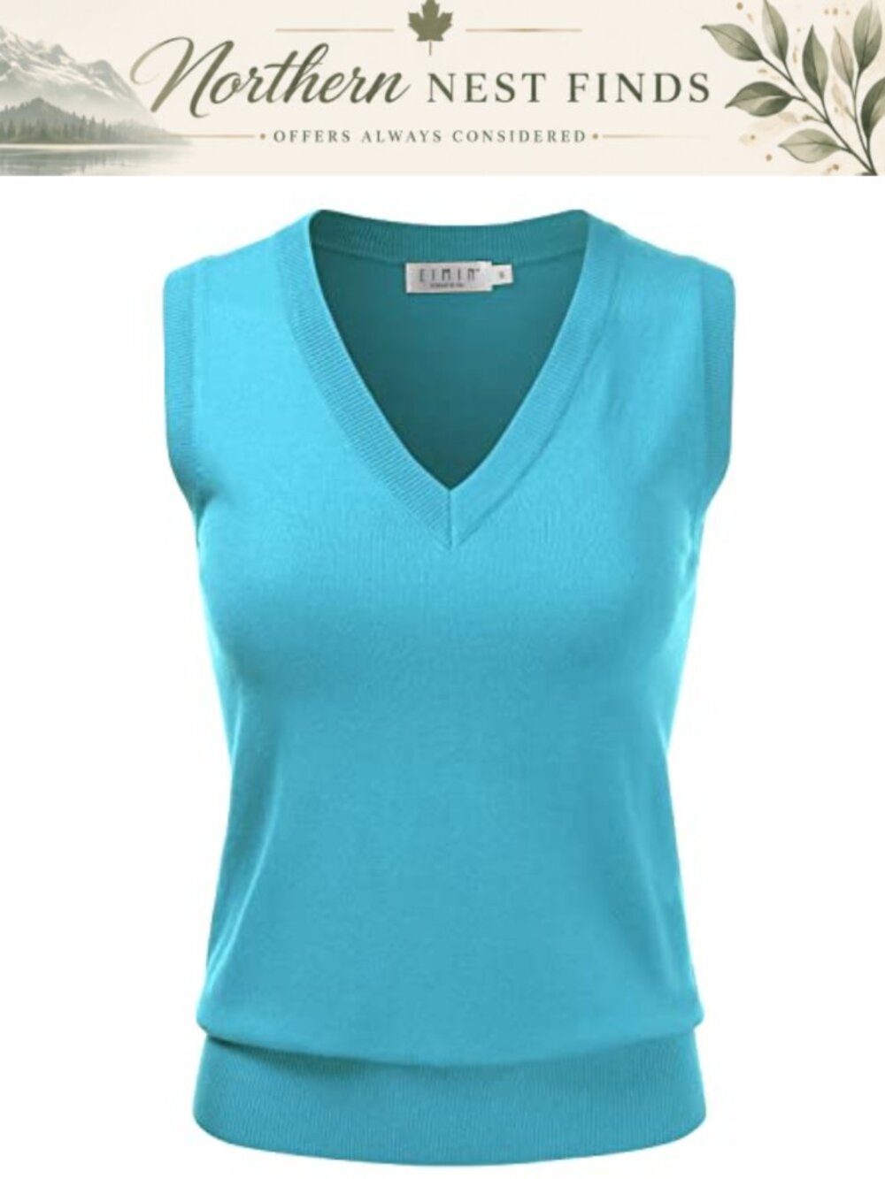 V-Neck Sleeveless Stretch Pullover Sweater Vest Top